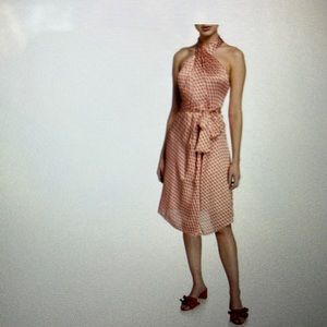 Printed Satin Halter Dress